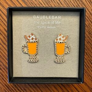 BAUBLEBAR ‘The Spice of Life’ Pumpkin Latte with Crystal Accents Earrings NWT